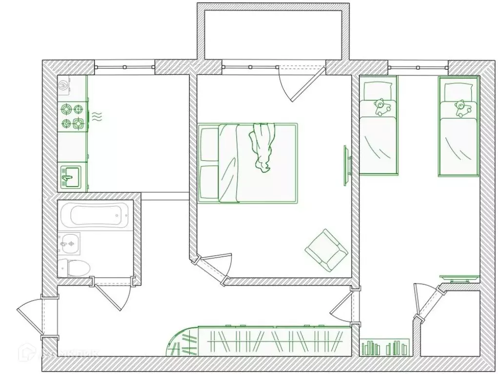 Продаётся 2-к квартира, 44.5 м - Фото 1