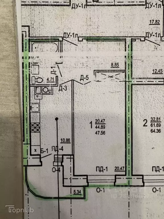 1-к кв. Смоленская область, Смоленск просп. Гагарина, 47 (45.0 м) - Фото 2