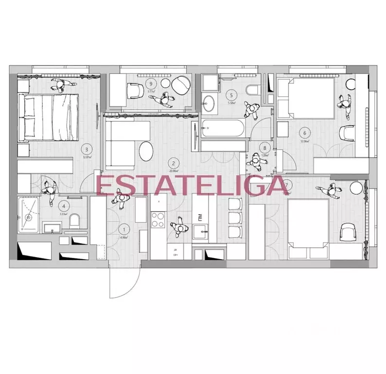 3-к кв. Москва ул. Крузенштерна, 9 (77.4 м) - Фото 1