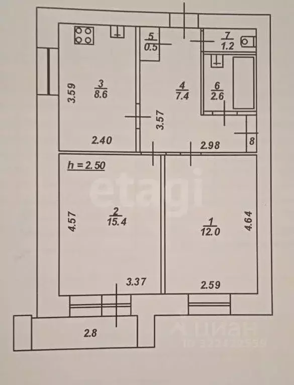 2-к кв. Тверская область, Тверь Кольцевая ул., 74 (47.7 м) - Фото 1