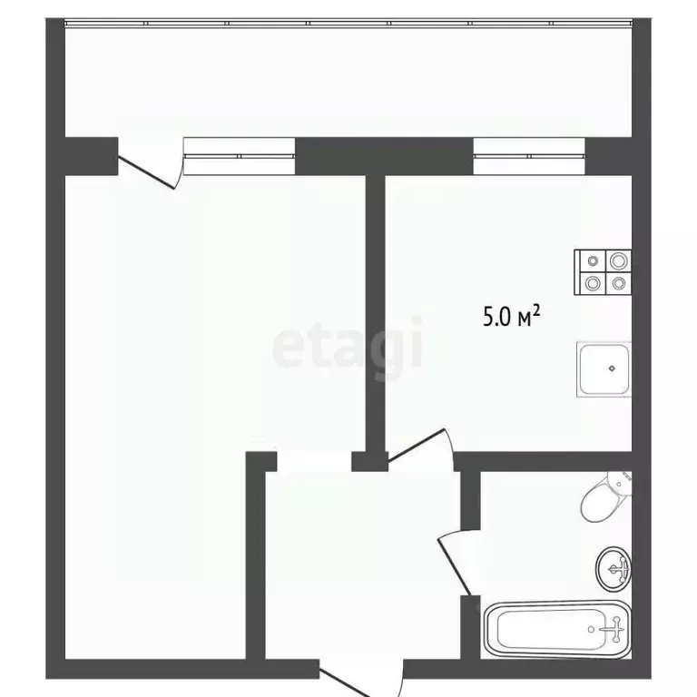 Студия Тюменская область, Тюмень ул. 30 лет Победы, 115А (30.0 м) - Фото 2