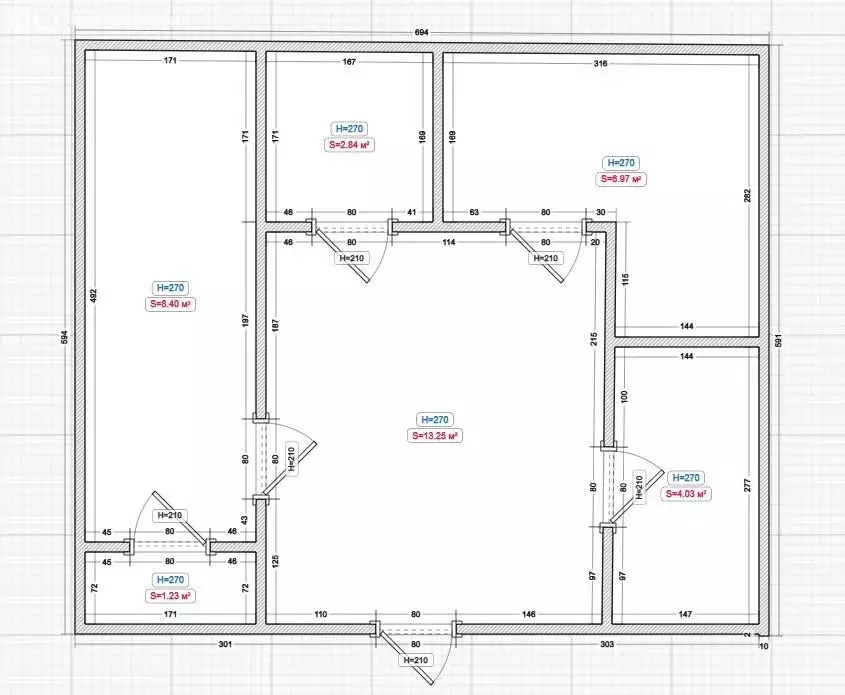2-комнатная квартира: Магас, улица Саида Чахкиева, 40/3 (72.7 м) - Фото 1