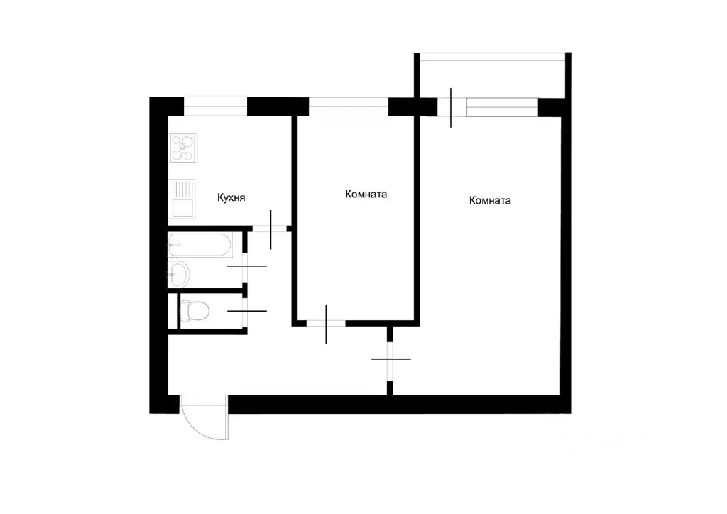 2-к кв. Москва ул. Генерала Глаголева, 25К1 (42.8 м) - Фото 1