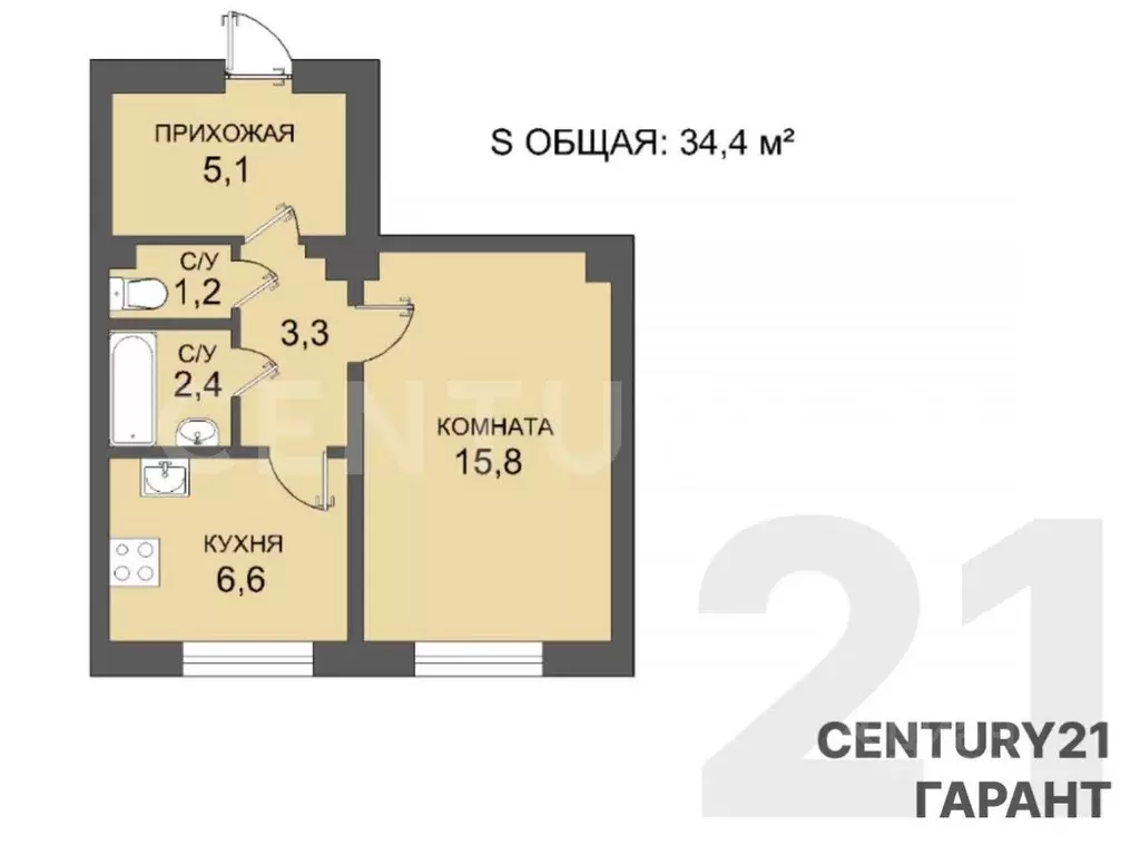 1-к кв. Санкт-Петербург пос. Понтонный, Фанерная ул., 7/15 (34.4 м) - Фото 2