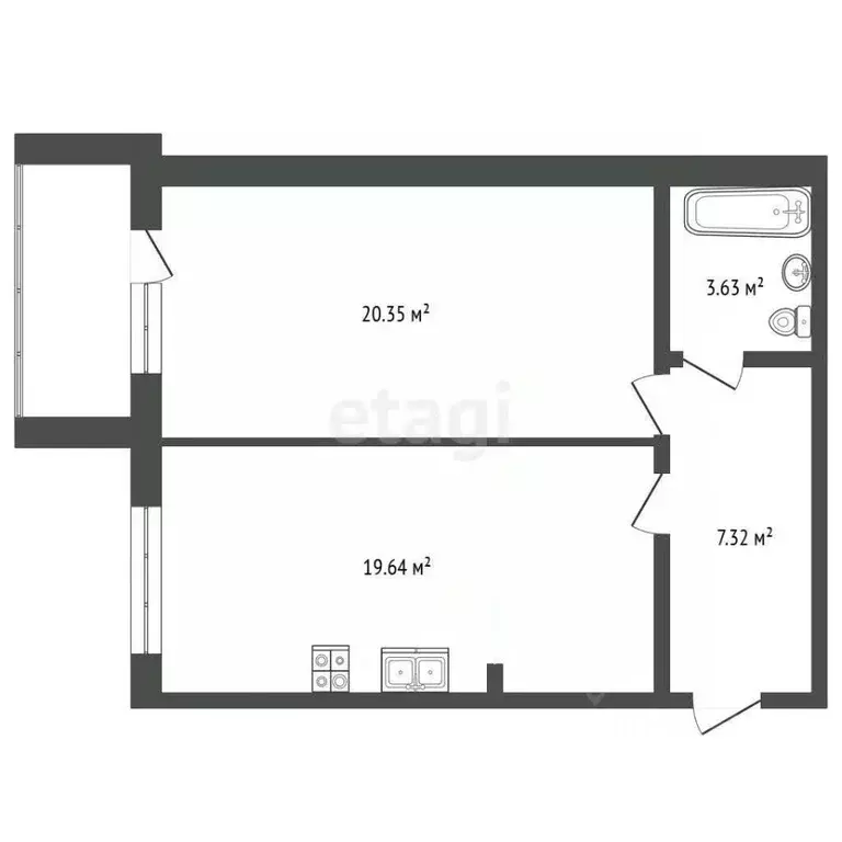 1-к кв. Костромская область, Кострома ул. Стопани, 44 (51.4 м) - Фото 2