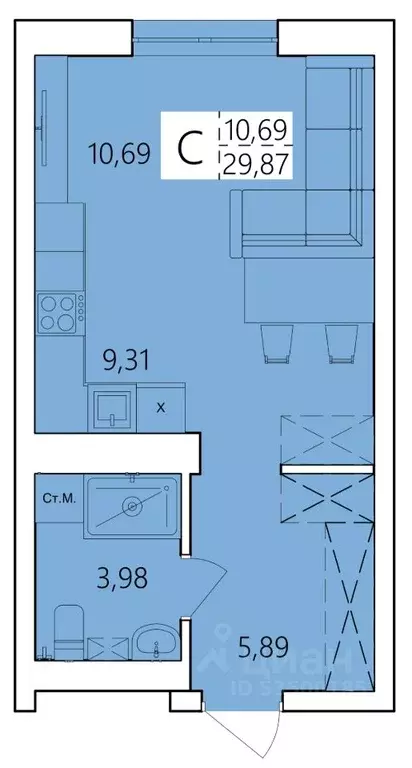 Студия Башкортостан, Уфа ул. Пожарского, 237 (29.87 м) - Фото 1
