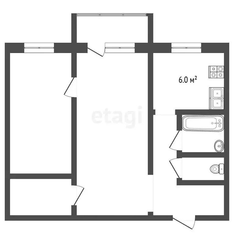 2-комнатная квартира: Вологда, Зосимовская улица, 83 (43 м) - Фото 1