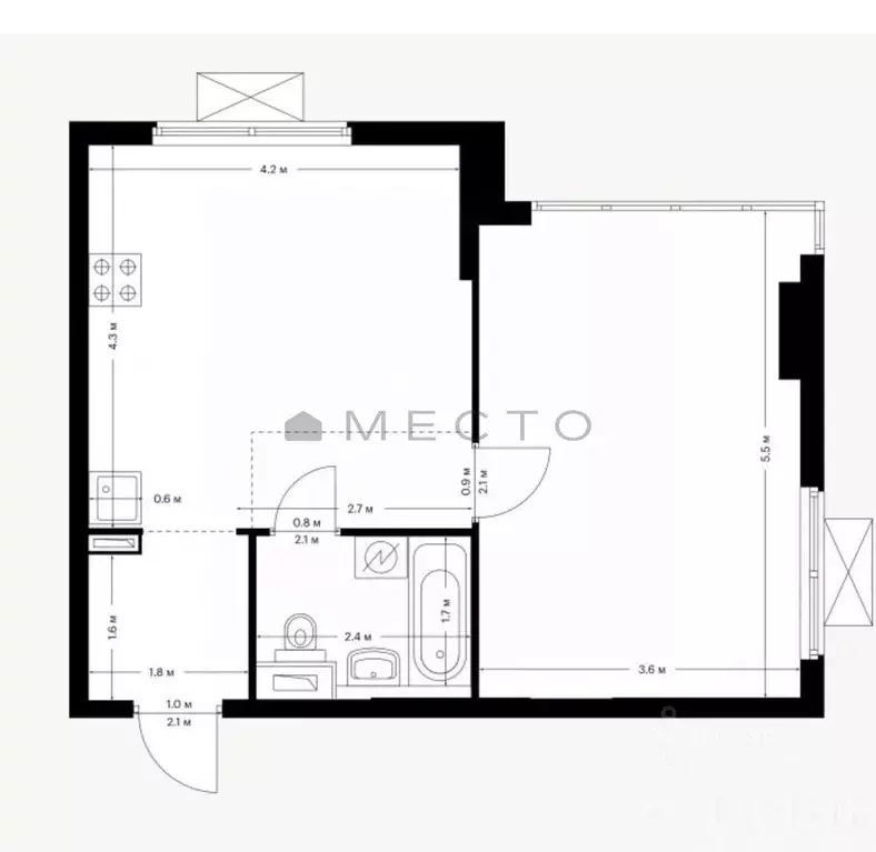 2-к кв. Москва Большая Академическая 85 жилой комплекс, к3.3 (43.6 м) - Фото 2