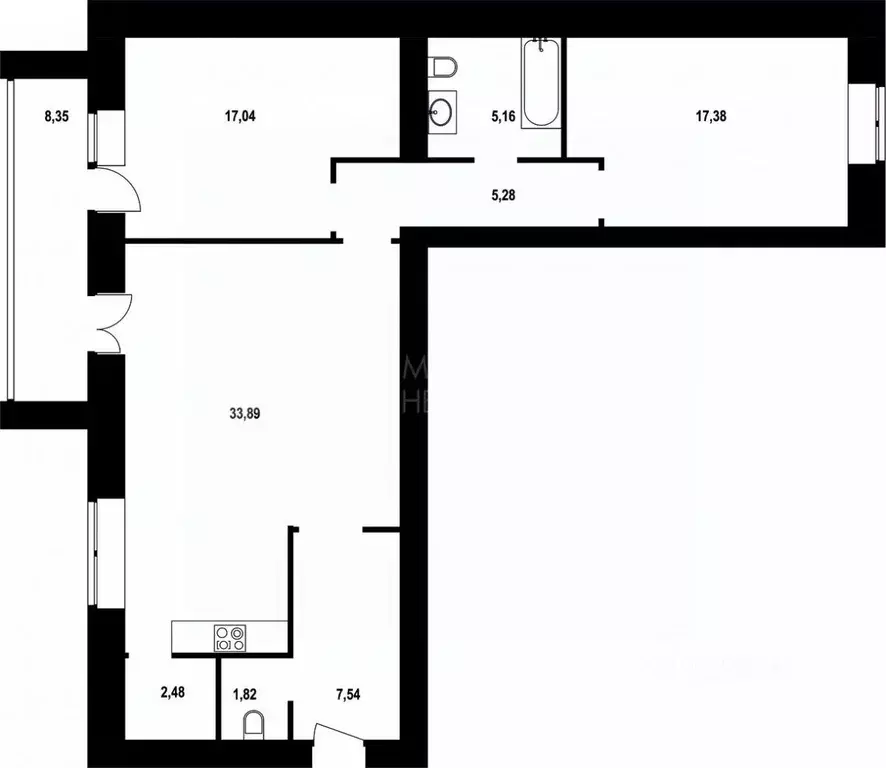 2-к кв. Тюменская область, Тюмень ул. Тимофея Кармацкого, 5 (91.3 м) - Фото 2