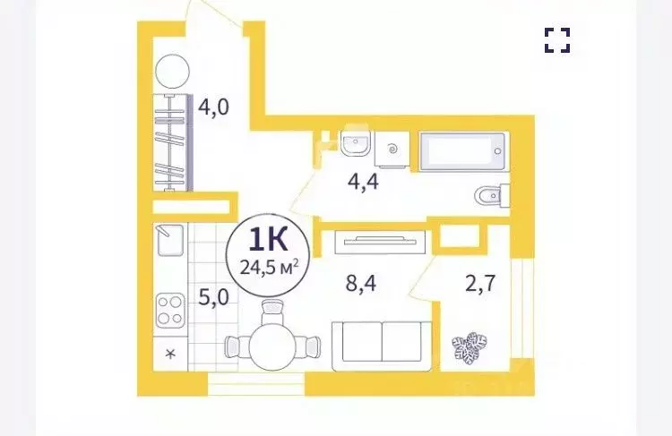 Студия Свердловская область, Екатеринбург ул. Щербакова, 78 (21.8 м) - Фото 0