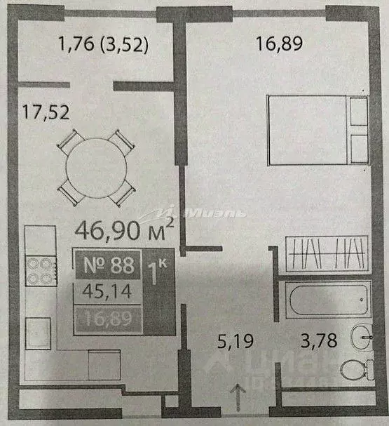 2-к кв. Крым, Симферополь просп. Александра Суворова, 101 (42.6 м) - Фото 2