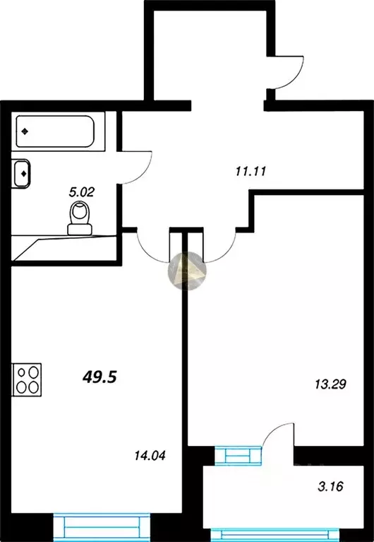 1-к кв. Санкт-Петербург ул. Среднерогатская, 11к2 (49.5 м) - Фото 2
