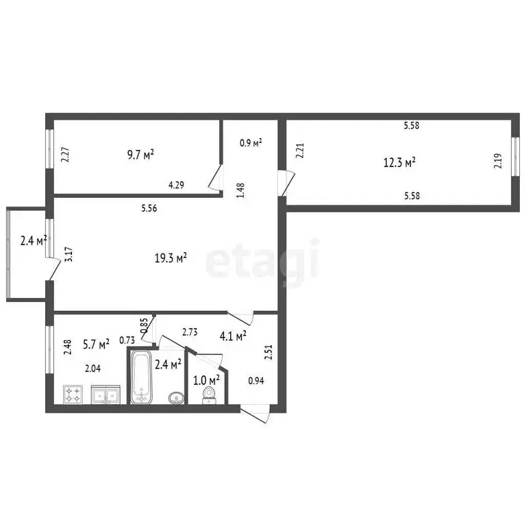 2-комнатная квартира: Кронштадт, улица Восстания, 58 (55.4 м) - Фото 1