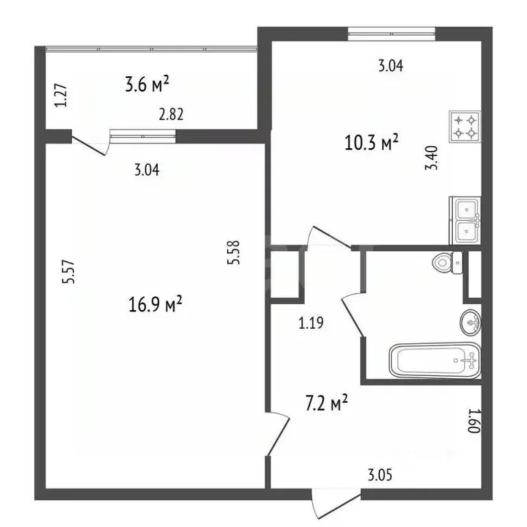 1-к кв. Санкт-Петербург аллея Поликарпова, 10К3 (40.0 м) - Фото 2