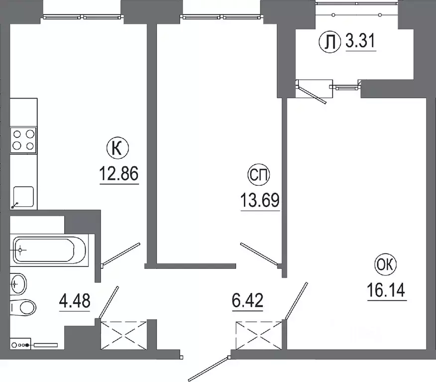 2-к кв. Иркутская область, Иркутск ИВАТУ городок, Авиатор жилой ... - Фото 1