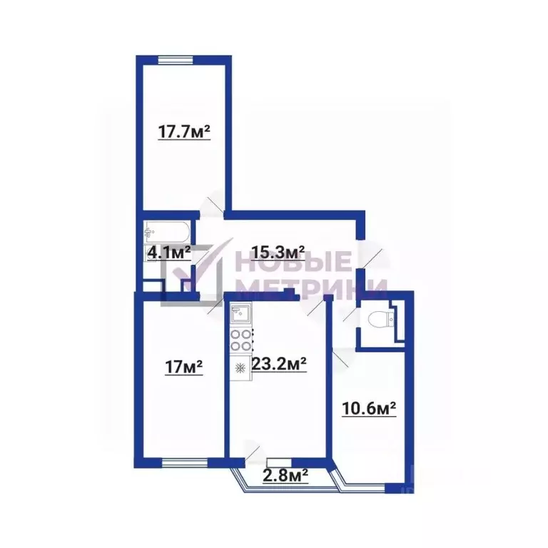 3-к кв. Санкт-Петербург ул. Савушкина, 128к1Б (93.0 м) - Фото 2