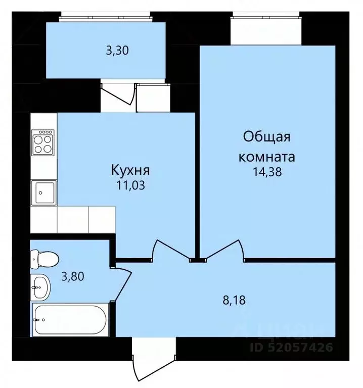 1-к кв. Мордовия, Саранск ул. Филатова, 11 (39.04 м) - Фото 0