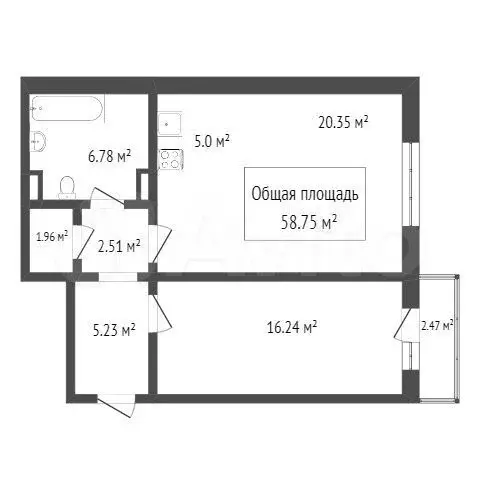2-к. квартира, 52,8 м, 7/9 эт. - Фото 0