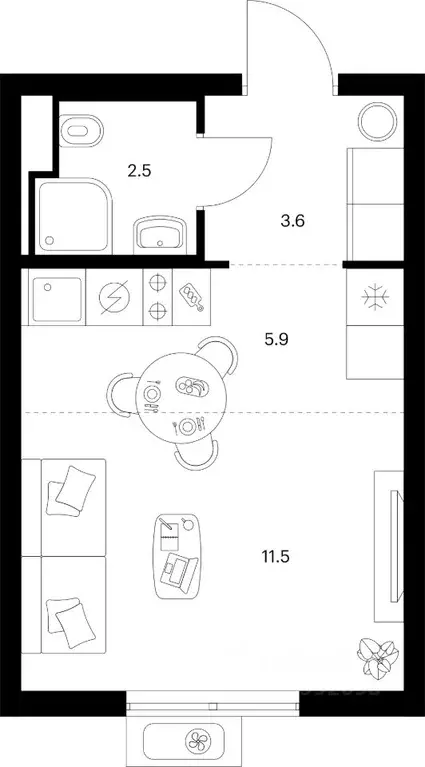 Студия Москва Митинский Лес жилой комплекс, к14 (23.5 м) - Фото 1