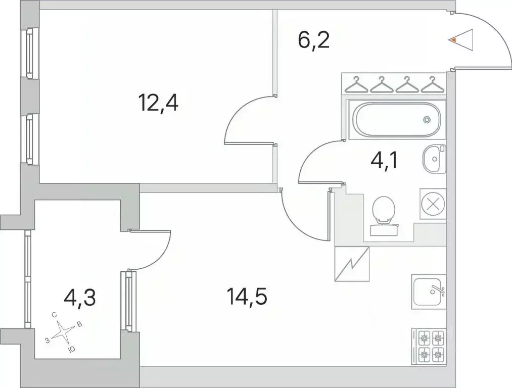 1-к кв. Санкт-Петербург пос. Шушары, ЮгТаун жилой комплекс (39.35 м) - Фото 0