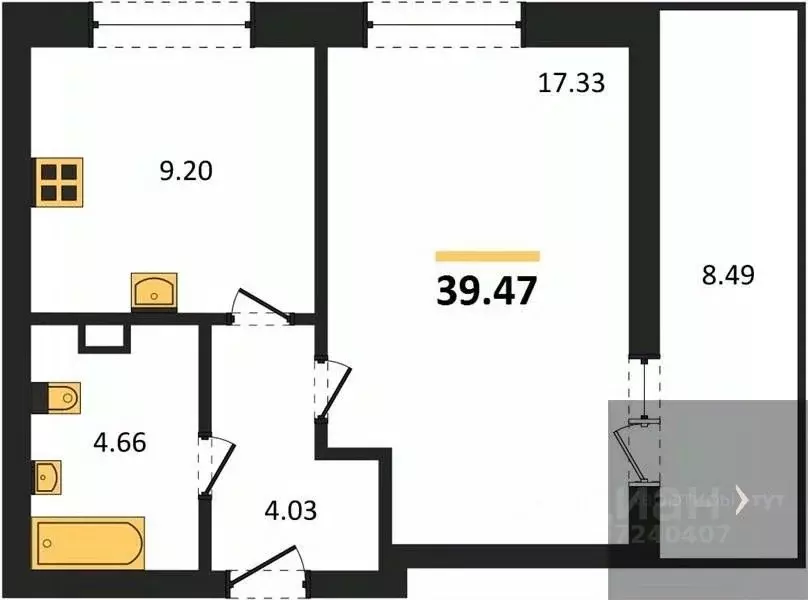 1-к кв. Воронежская область, Рамонский район, Яменское с/пос, пос. ... - Фото 1