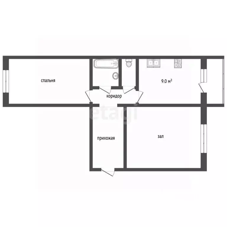 2-к кв. Московская область, Воскресенский район, Белоозерский пгт ул. ... - Фото 2