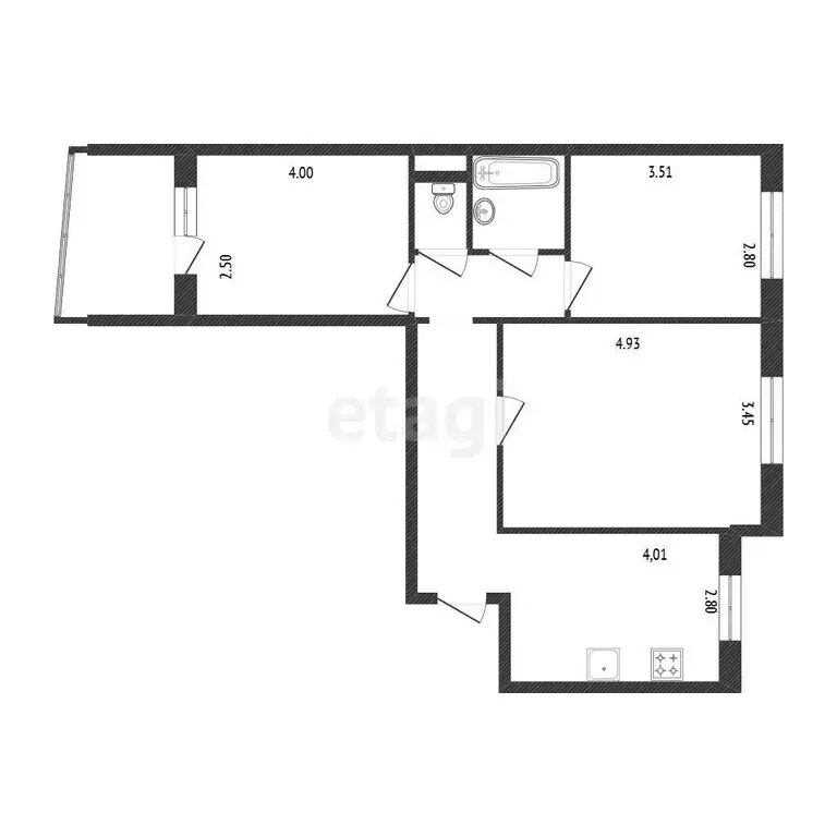 3-комнатная квартира: Воронеж, Новосибирская улица, 27 (63.5 м) - Фото 1