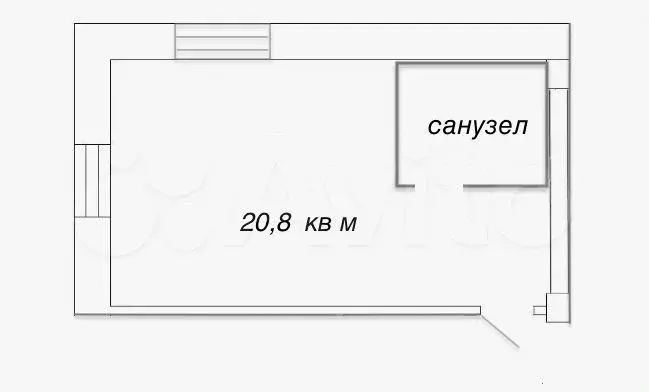 Доля в квартира-студии, 20,8 м, 1/8 эт. - Фото 0
