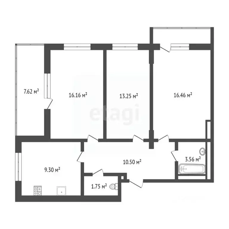 3-к кв. Ростовская область, Батайск ул. Максима Горького, 144 (71.1 м) - Фото 1