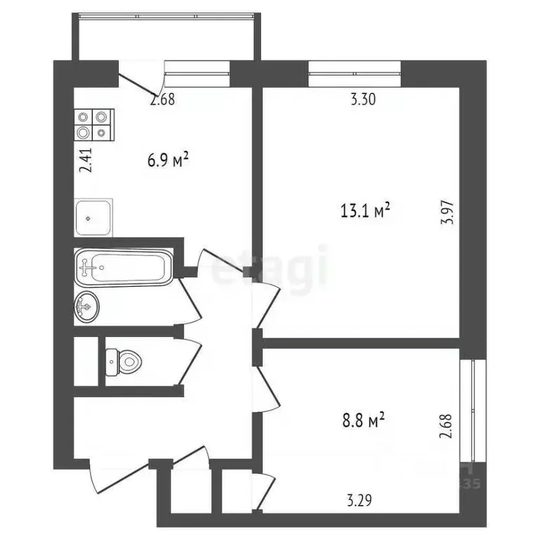 2-к кв. Москва ул. Металлургов, 38 (38.1 м) - Фото 2