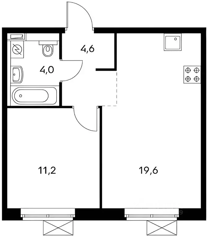 2-к кв. Московская область, Люберцы ул. Летчика Ларюшина, 4к1 (40.0 м) - Фото 1