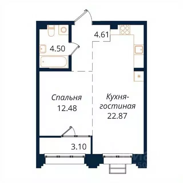 1-к кв. Иркутская область, Иркутск Байкальская ул., 246Б (47.3 м) - Фото 1