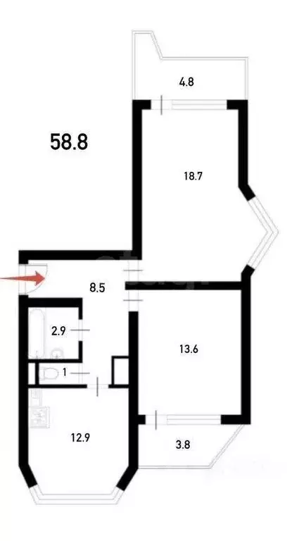 2-комнатная квартира: Москва, улица Лавриненко, 3А (58.8 м) - Фото 0