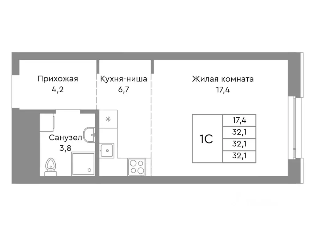 Студия Челябинская область, Челябинск ул. Энтузиастов, 32А (32.1 м) - Фото 1