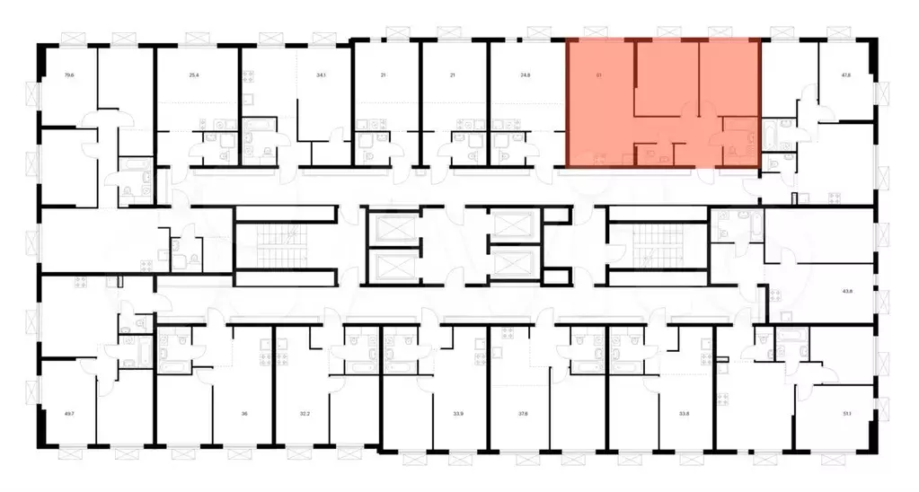 2-к. квартира, 61 м, 7/24 эт. - Фото 1