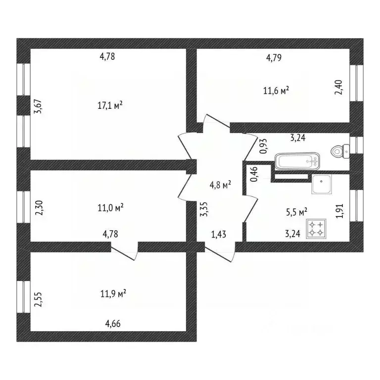 Комната Башкортостан, Уфа ул. Электрификации, 54/2 (17.1 м) - Фото 2