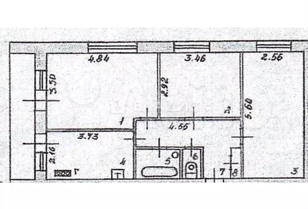 3-к. квартира, 59 м, 1/2 эт. - Фото 0