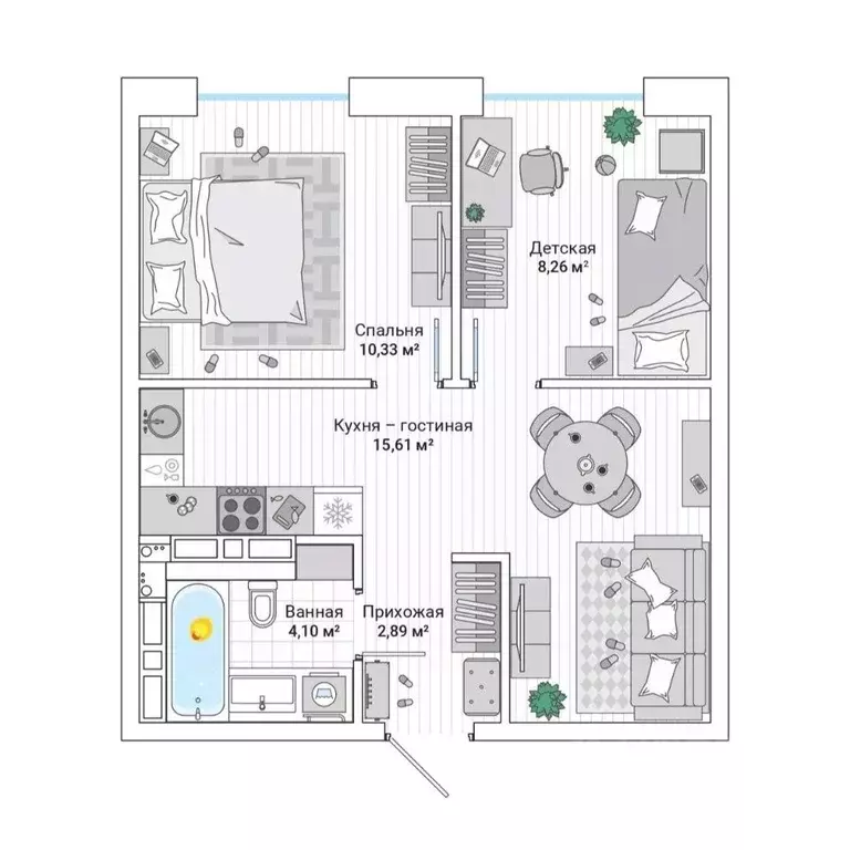 2-к кв. Приморский край, Владивосток ул. Нейбута (42.2 м) - Фото 1