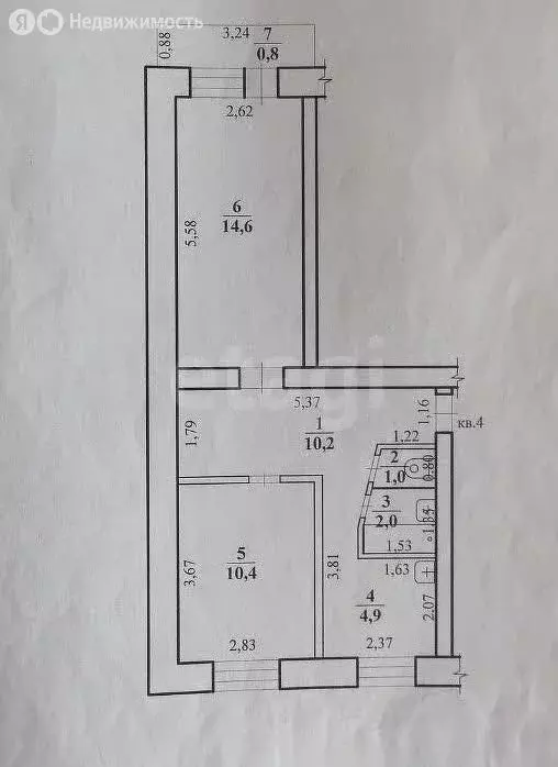 2-комнатная квартира: Нерчинск, улица Погодаева, 99 (43 м) - Фото 1