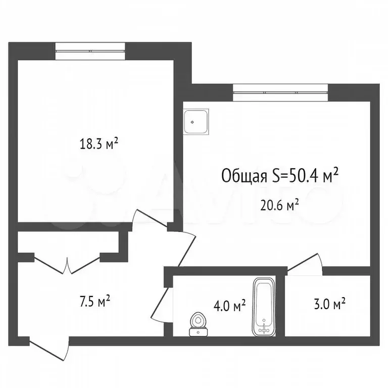 2-к. квартира, 53,4 м, 16/17 эт. - Фото 0