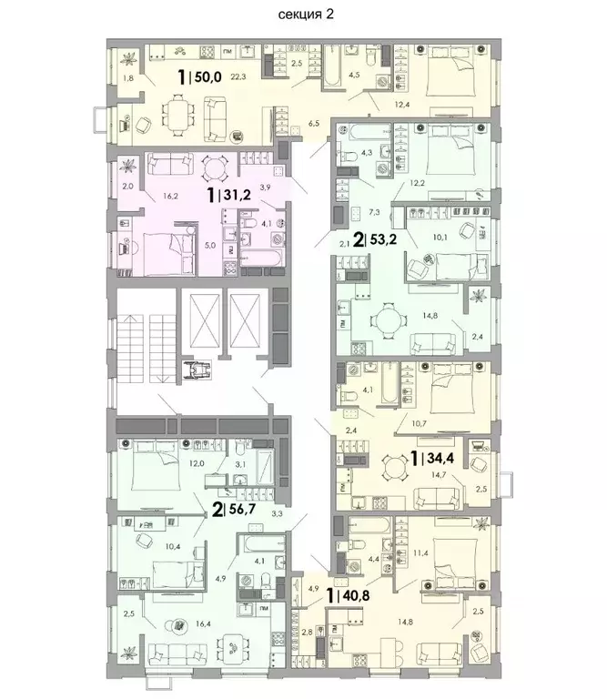 1-к кв. Владимирская область, Владимир Уно жилой комплекс (50.0 м) - Фото 2