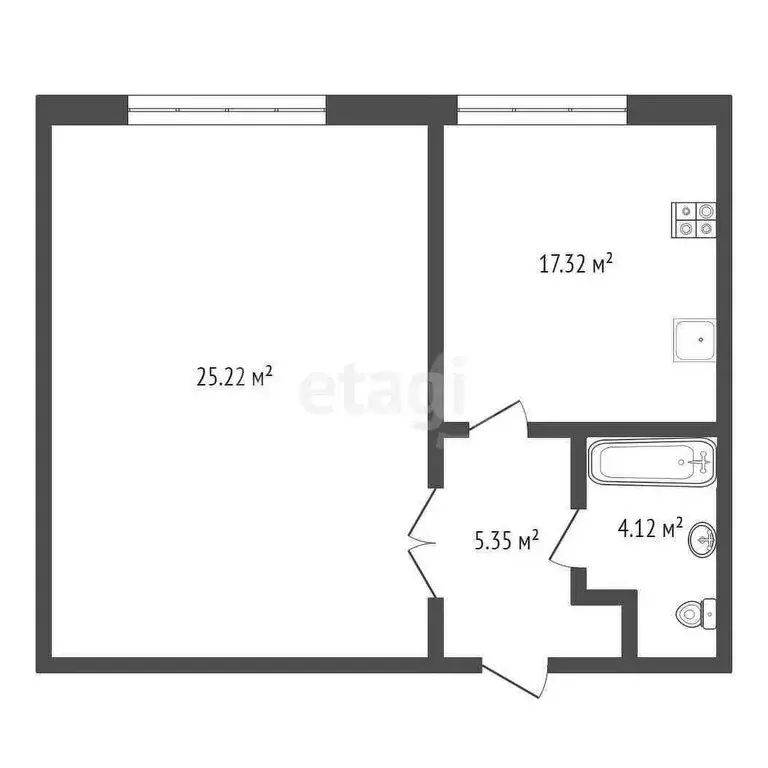1-комнатная квартира: Махачкала, проспект Петра I, 69 (53 м) - Фото 1
