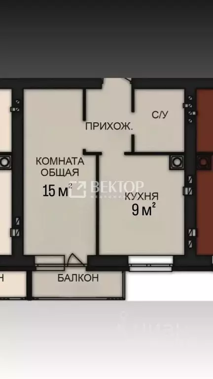 1-к кв. Ивановская область, Ивановский муниципальный округ, д. ... - Фото 2