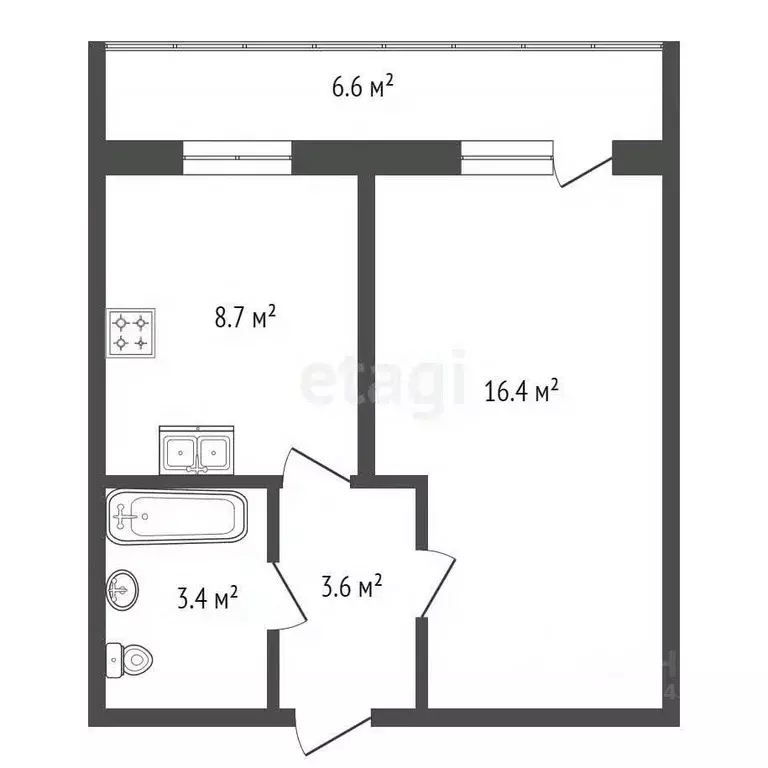 1-к кв. Крым, Ялта ул. Московская, 47 (35.0 м) - Фото 1