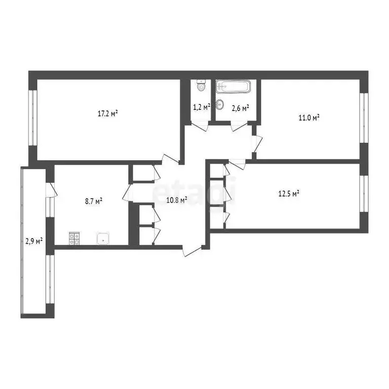 3-комнатная квартира: Псков, улица Металлистов, 4А (66.3 м) - Фото 0