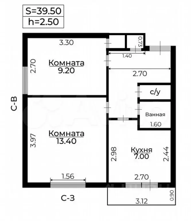 2-к. квартира, 40 м, 8/12 эт. - Фото 0