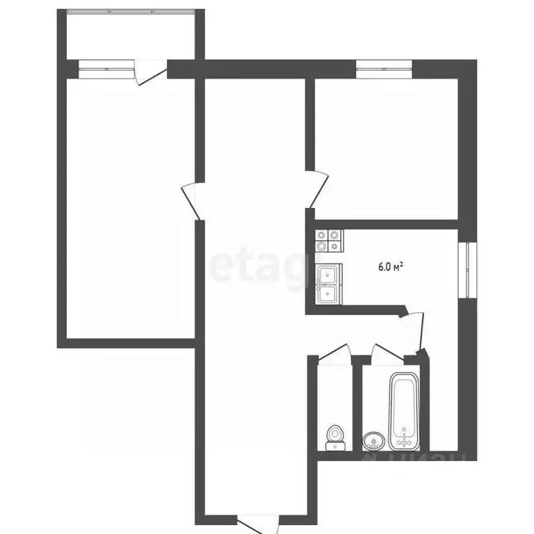 2-к кв. Калининградская область, Светлогорск Ленинградская ул., 7 ... - Фото 2