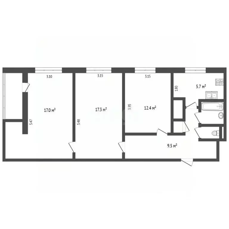 3-к кв. Ямало-Ненецкий АО, Новый Уренгой Ленинградский просп., 17А ... - Фото 1