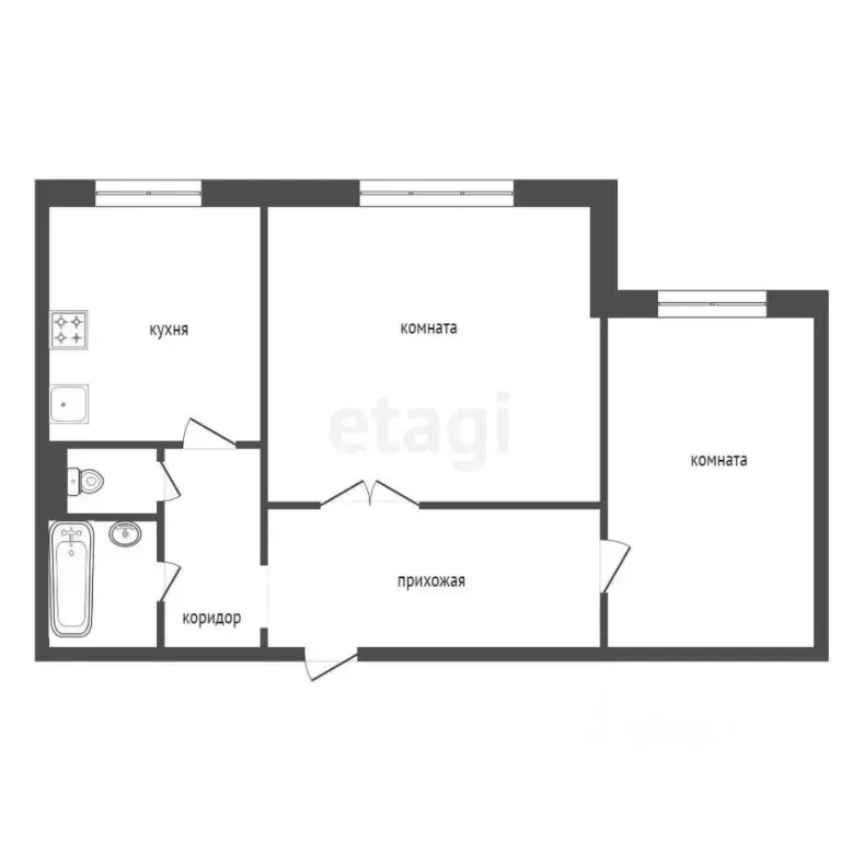 2-к кв. Красноярский край, Красноярск Судостроительная ул., 97 (54.0 ... - Фото 2