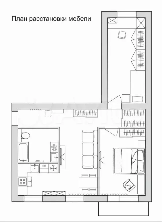 3-к. квартира, 54,8 м, 3/5 эт. - Фото 0